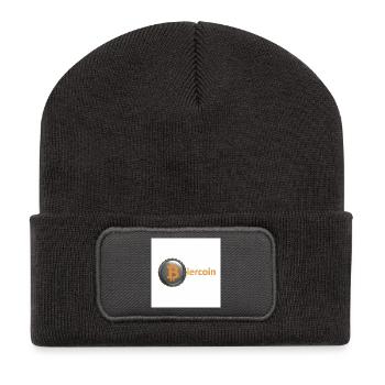 BierCoin Bitcoin Logo - Recycelte Patch Beanie - Dunkelgrau - Vorne