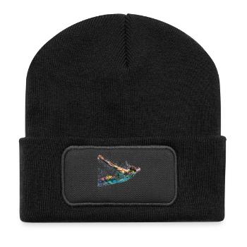 Paint Swirl Float Splash - Recycled Patch Beanie - black - Front