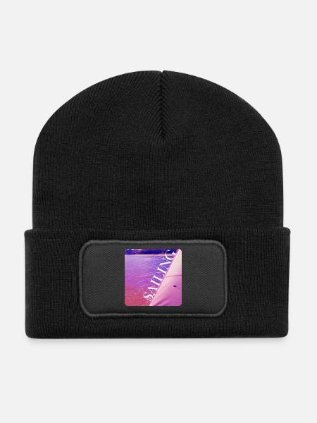 Voile - Beanie recyclé à patch - noir