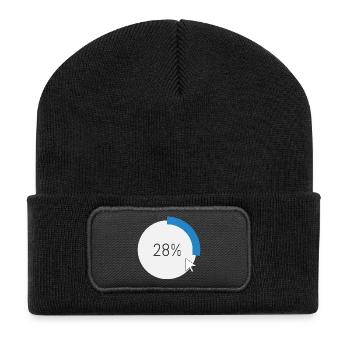 Blauer Fortschritt Ring IT Software PC Computer  - Recycelte Patch Beanie - Schwarz - Vorne