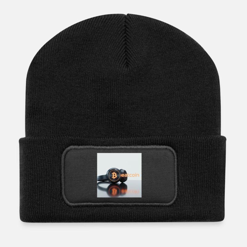 Beatcoin Headphones Crypto Vibe - Recycled Patch Beanie - black