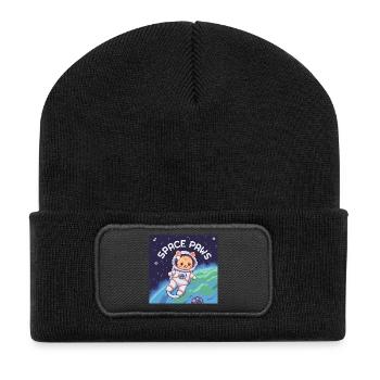 Space Paws - Pixel Cat Astronaute - Beanie recyclé à patch - noir - Devant