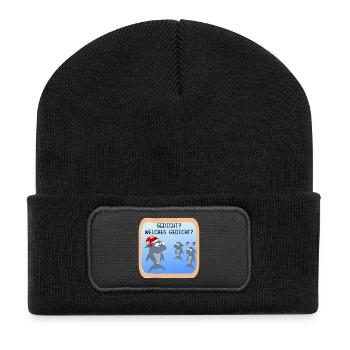 WEIHNACHTEN TRADITION WEIHNACHTSGEDICHTE - Recycelte Patch Beanie - Schwarz - Vorne