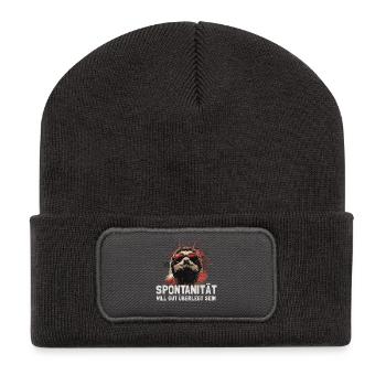 Paresseux réfrigéré avec lunettes de soleil - Beanie recyclé à patch - charbon - Devant