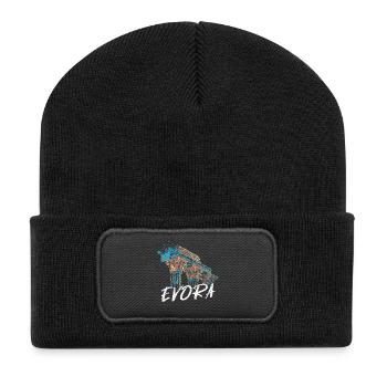 Colorful illustration of the Roman temple of Évora - Recycled Patch Beanie - black - Front