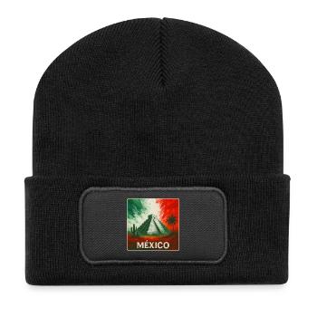 Mexico Pyramids Design - Recycled Patch Beanie - black - Front