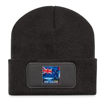Neuseeland Flaggen Design - Recycelte Patch Beanie - Dunkelgrau - Vorne