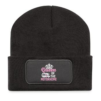 Reine du camping-car - Beanie recyclé à patch - charbon - Devant