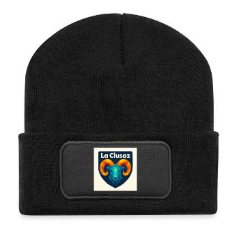 La Clusaz Geometric Ram Crest - Beanie recyclé à patch - noir - Devant