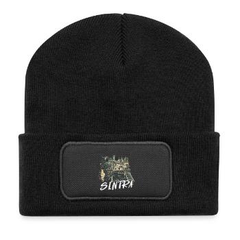 Palais de Regaleira Sintra illustration magique - Recycled Patch Beanie - black - Front