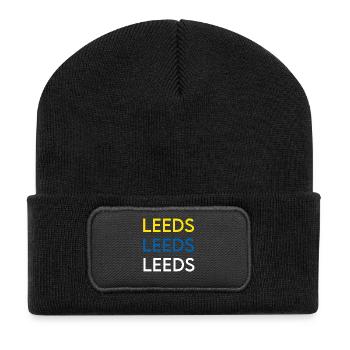 Leeds City Identity Trio - Recycled Patch Beanie - black - Front