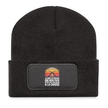 Dad proof: not always on the hunt - Recycled Patch Beanie - dark grey - Front