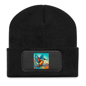 martin-pêcheur - Beanie recyclé à patch - noir - Devant