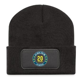 Plombier 20 ans 20e anniversaire - Beanie recyclé à patch - charbon - Devant