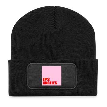 HERZ LOS ANGELES USA - Recycelte Patch Beanie - Schwarz - Vorne
