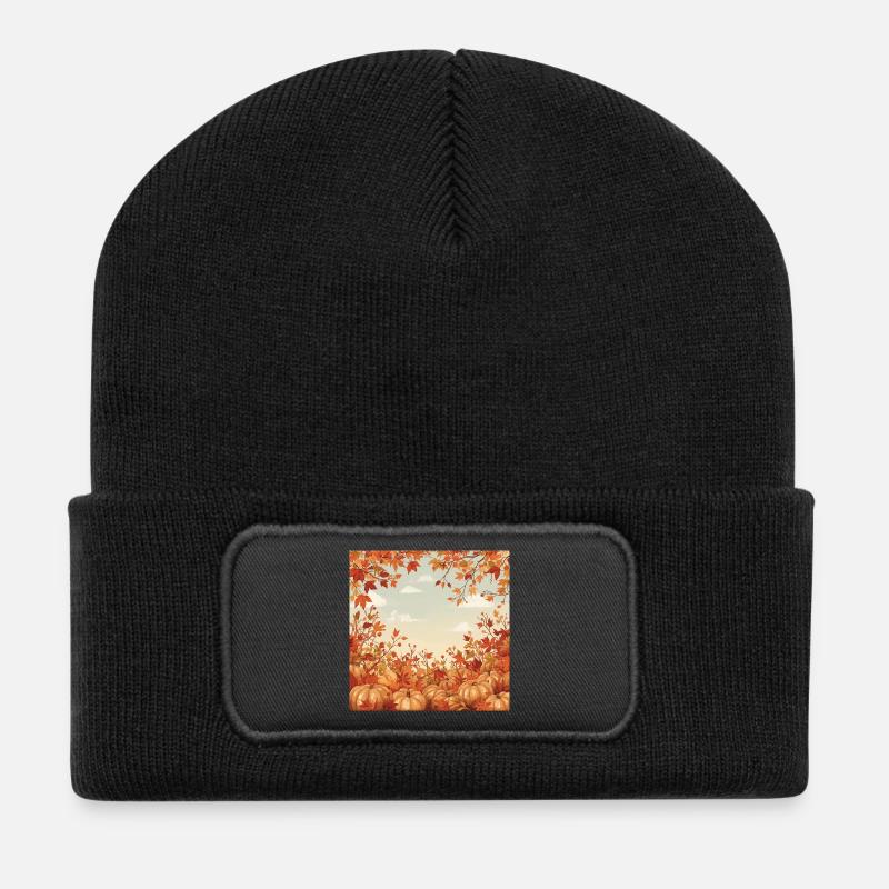 Bonjour l’automne - Beanie recyclé à patch - noir
