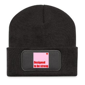 CONÇU POUR ÊTRE UN CŒUR FORT - Beanie recyclé à patch - charbon - Devant