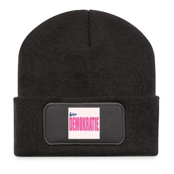 FÜR DEMOKRATIE WERTE - Recycelte Patch Beanie - Dunkelgrau - Vorne