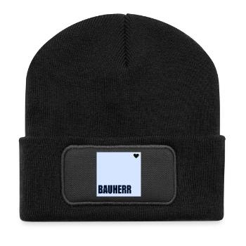 CONSTRUCTEUR DE MAISONS HERZ - Beanie recyclé à patch - noir - Devant