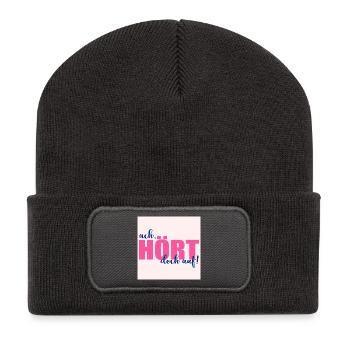 STOP SAYINGS - Recycled Patch Beanie - dark grey - Front