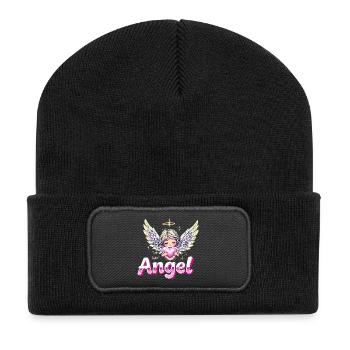 Y2K Retro – Cyber Angel - Recycled Patch Beanie - black - Front