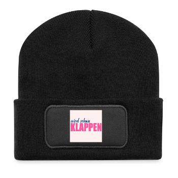 Wird schon klappen Optimismus - Recycelte Patch Beanie - Schwarz - Vorne
