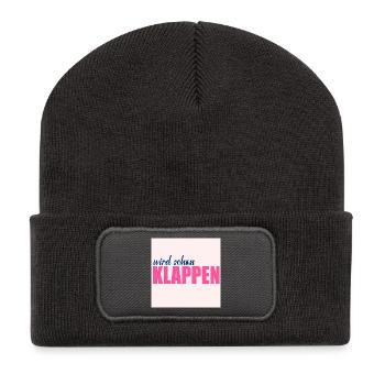 Va travailler Optimisme - Beanie recyclé à patch - charbon - Devant