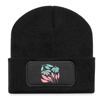 Marguerite in gradient green - Recycled Patch Beanie - black - Front