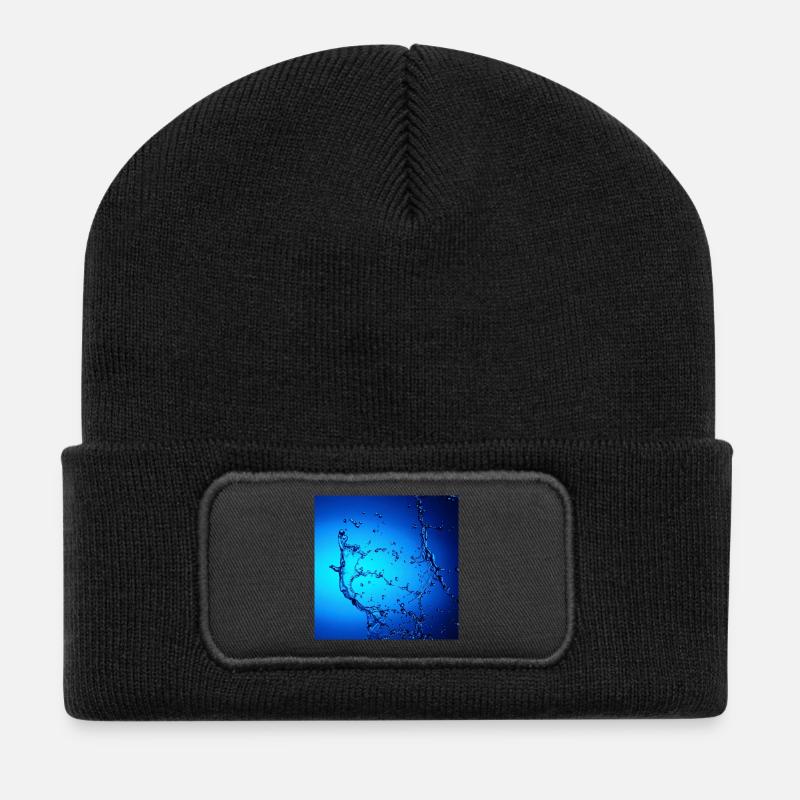 Ein Hauch von Blau nur für Sie - Recycelte Patch Beanie - Schwarz