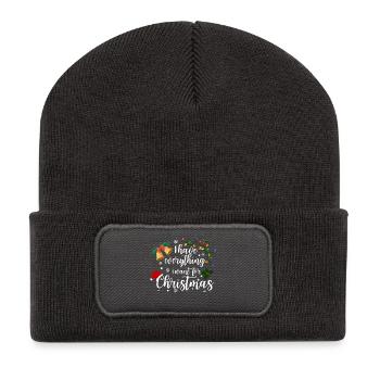 Chemise de Noël Couple Drôle - Beanie recyclé à patch - charbon - Devant