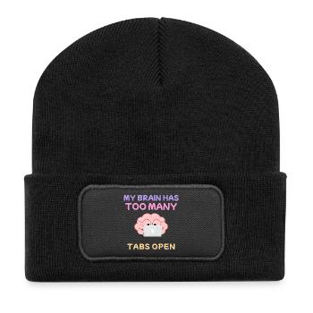 My Brain Has Too Many Tabs Open Design - Recycelte Patch Beanie - Schwarz - Vorne