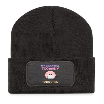 My Brain Has Too Many Tabs Open Design - Recycelte Patch Beanie - Dunkelgrau - Vorne