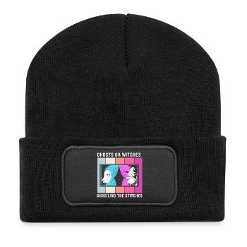 Halloween Gender Reveal - Recycelte Patch Beanie - Schwarz - Vorne