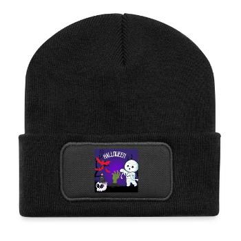 Mignon Halloween Momie et Zombie Main - Beanie recyclé à patch - noir - Devant