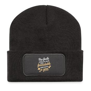 Great coach but I manage - Recycled Patch Beanie - dark grey - Front