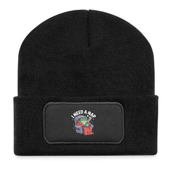 I need a Nap - Funny Frog T-Shirt - Recycled Patch Beanie - black - Front