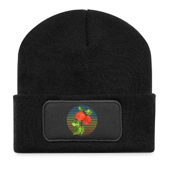 Äpfel - Recycelte Patch Beanie - Schwarz - Vorne