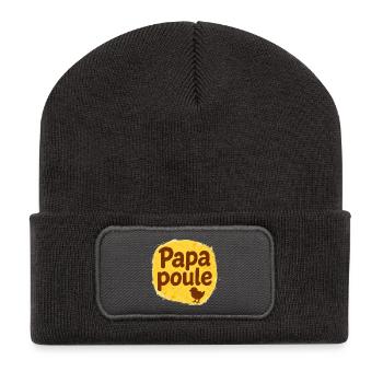 Papa Poule - Fête des Pères - Beanie recyclé à patch - charbon - Devant