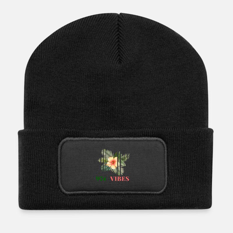 Hibiscus Tropical 974 Vibes - Beanie recyclé à patch - noir