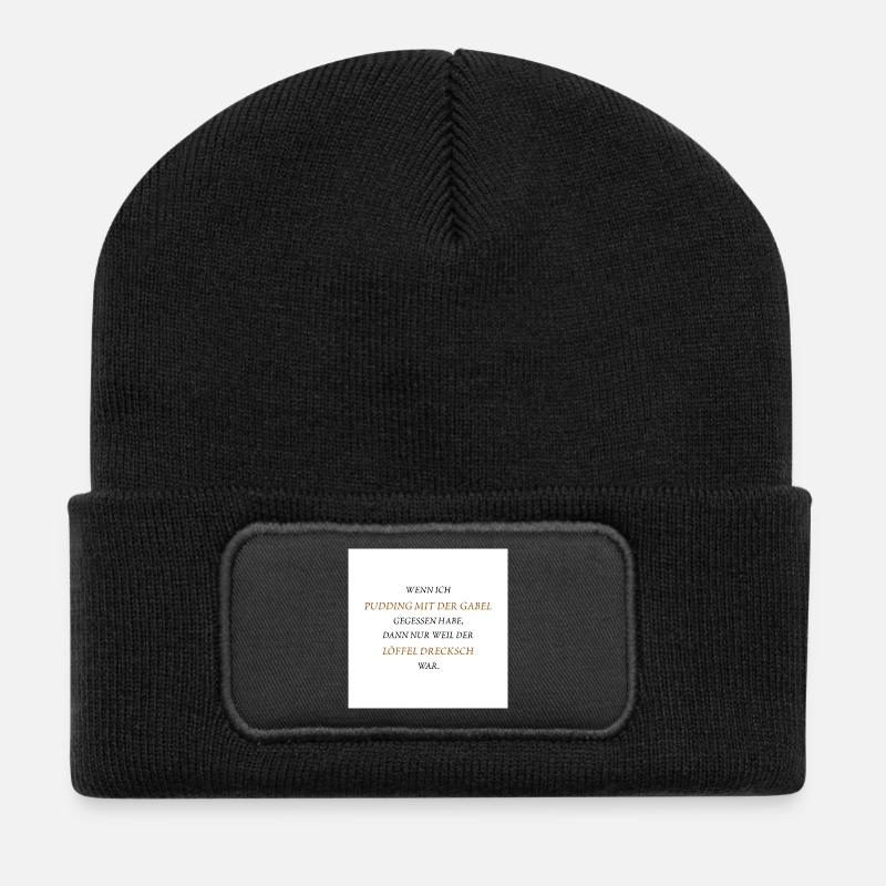 Pudding with a fork - Recycled Patch Beanie - black