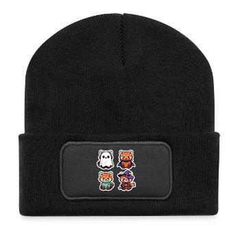 Halloween Kawaii Panda Cute Costume Gift - Recycled Patch Beanie - black - Front