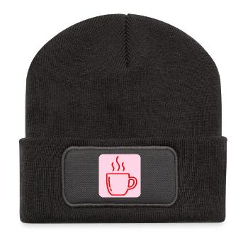 TASSE À CAFÉ BUVEUR DE CAFÉ - Beanie recyclé à patch - charbon - Devant