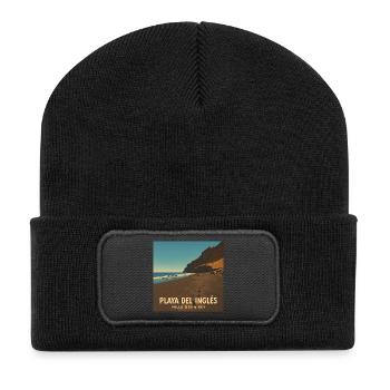 Playa del Ingles im Valle Gran Rey - Recycelte Patch Beanie - Schwarz - Vorne