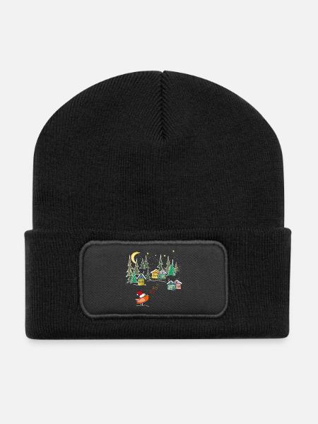 Winterzauber Christmas - Recycelte Patch Beanie - Schwarz