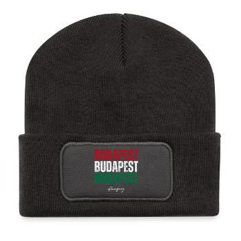 Budapest, Hongrie, fierté hongroise - Beanie recyclé à patch - charbon - Devant