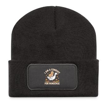 Ich bin ein Kanal für Nonsense - Funny Goose and Capy - Recycelte Patch Beanie - Dunkelgrau - Vorne