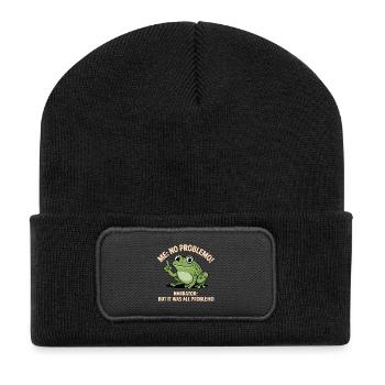 No Problemo - Funny Frog T-Shirt - Recycled Patch Beanie - black - Front