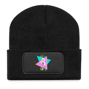 Goose in 80s Retro Roller Skate Look - Recycled Patch Beanie - black - Front
