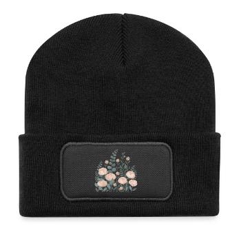 Fleurs bohèmes – Harmonie épanouie - Beanie recyclé à patch - noir - Devant