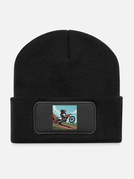 Motocross Adrenaline Trail - Recycled Patch Beanie - black